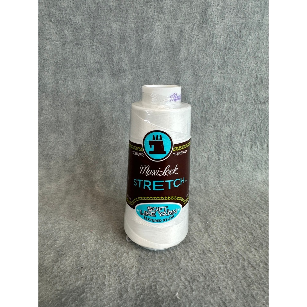 Maxi-Lock Stretch Serger Thread White 32109 Textured Nylon 2000 Yds‎ New